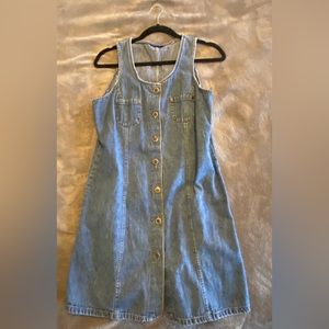 Faded glory button up front Jean dress